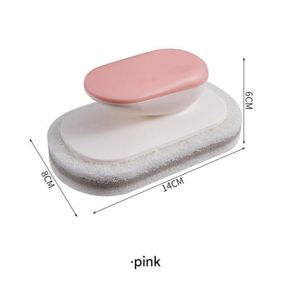 Effortless Cleaning Brush cleaning a stained bathtub